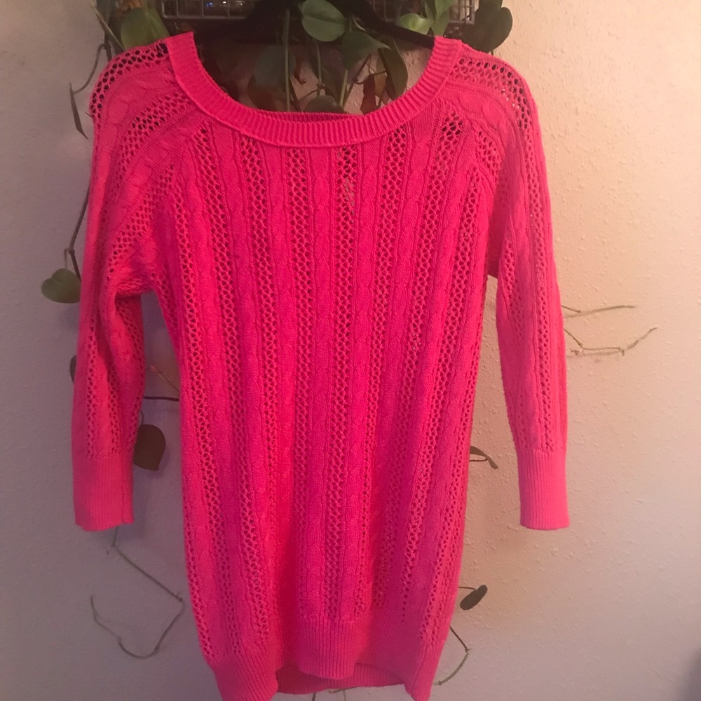 Hot Pink 3/4 Sweater